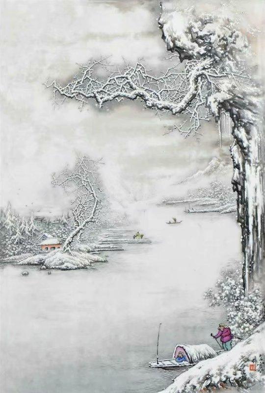 赞美水墨画很美的诗句绝美古诗水墨画雪景欣赏太漂亮了快分享给朋友吧