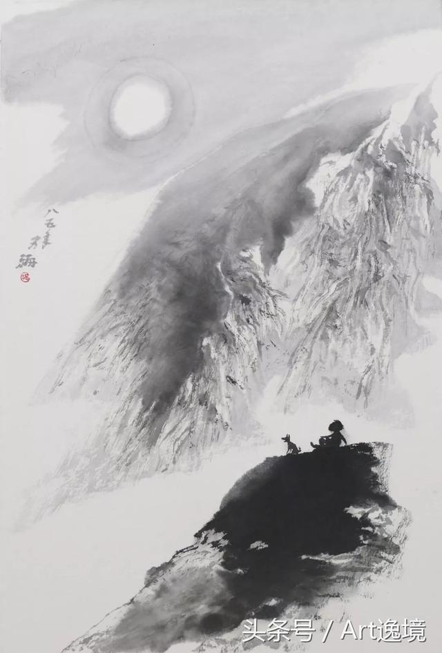 赞美水墨画很美的诗句贾又福水墨山水画明月之诗组十幅欣赏